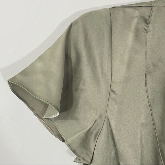 NWT Show Me Your Mumu - Say I Do Romper Moss Green Size MEDIUM Satin Faux Wrap - Picture 11 of 11